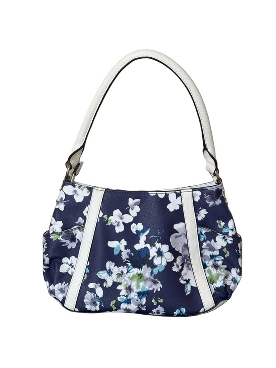 Liz Claiborne Handbags - Liz Claiborne Navy Floral Shoulder Bag with White Accents